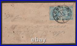 Us 1862 CIVIL War Confederate Cover Franked Scott #6 Imperf Pair Tied