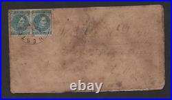 Us 1862 CIVIL War Confederate States Scott #7 Imperf Pair Tied Chester, Pa