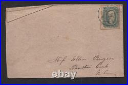 Us 1863 CIVIL War Confederate 10¢ Jefferson Scott #11 Tied On Cover