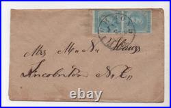 Us 1863 CIVIL War Confederate Cover Franked Pair Scott #6 Richmond, Va