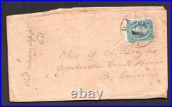Us 1863 CIVIL War Cover Confederate Scott #12 Tied Dalton, Ga. To South Carolina