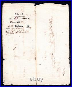 Us 1864 CIVIL War Confederate States Army Receipt For 60 Bushels Of Corn