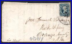 Us 1864 Confederate CIVIL War Folded Makeshift Letter Recut From Union Army