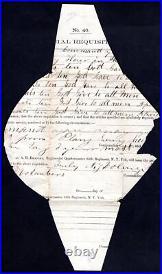 Us 1864 Confederate CIVIL War Folded Makeshift Letter Recut From Union Army
