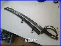 Us CIVIL War Model 1840 Heavy Cavalry Wristbreake Sword W Scabbard Confederate