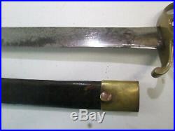 Us CIVIL War Short Navy Cutlass Sword With Scabbard No Marks Confederate