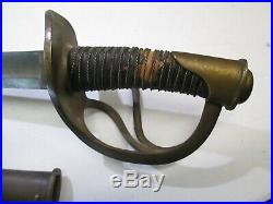 Us CIVIL War Wristbreaker Heavy Cavalry Sword W Scabbard Unmark Confederate Impo