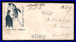 Us Canada 1861 CIVIL War Cover Lampooning Confederate President Jefferson Davis