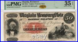 VA CR-7 1862 $50 Virginia Paper Money PMG Choice VF 35 EPQ CHOICE Civil War