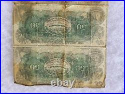 VERY RARE Uncut sheet 4X Missouri Confederate Civil War Bonds 1860s $100 $50