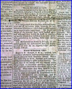 VERY Rare CONFEDERATE Memphis TN Tennessee Civil War NECESSITY 1862 Newspaper