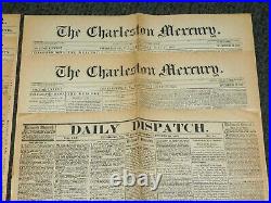 VINTAGE LOT of 13 1864 CIVIL WAR ERA CONFEDERATE STATES NEWSPAPERS CHARLESTON