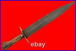 Very Good Large Confederate Fighting Dagger Bowie Knife, American Civil War era
