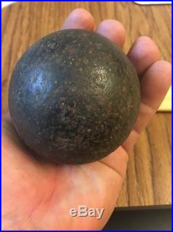 Very Rare Antique Cannonball 3.5lbs 3 Civil War Rifled possibly Confederate