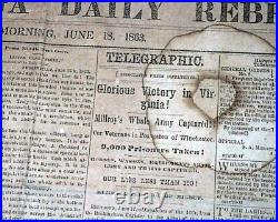 Very Rare CONFEDERATE BROADSIDE Chattanooga Tennessee Civil War 1863 Newspaper