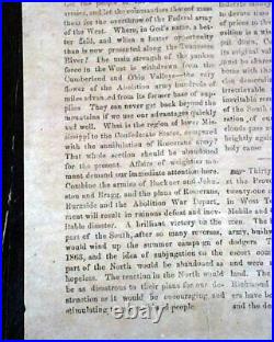 Very Rare CONFEDERATE BROADSIDE Chattanooga Tennessee Civil War 1863 Newspaper