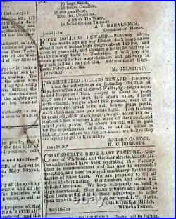 Very Rare CONFEDERATE BROADSIDE Chattanooga Tennessee Civil War 1863 Newspaper