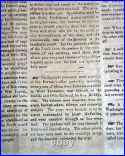 Very Rare CONFEDERATE BROADSIDE Chattanooga Tennessee Civil War 1863 Newspaper