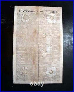 Very Rare CONFEDERATE BROADSIDE Chattanooga Tennessee Civil War 1863 Newspaper