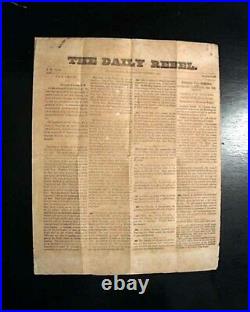 Very Rare CONFEDERATE BROADSIDE Chattanooga Tennessee Civil War 1863 Newspaper