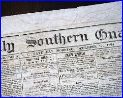 Very Rare CONFEDERATE Columbia South Carolina Southern 1864 Civil War Newspaper