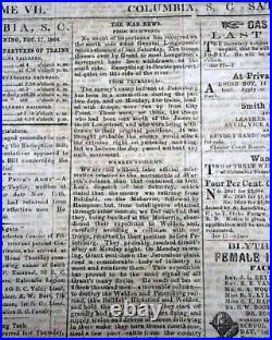 Very Rare CONFEDERATE Columbia South Carolina Southern 1864 Civil War Newspaper