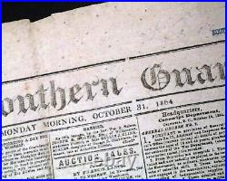 Very Rare CONFEDERATE Columbia South Carolina Southern 1864 Civil War Newspaper