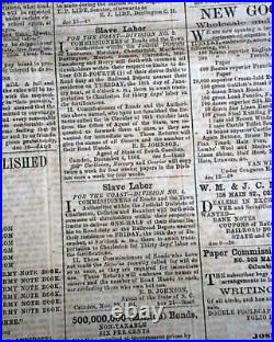 Very Rare CONFEDERATE Columbia South Carolina Southern 1864 Civil War Newspaper