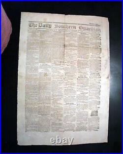 Very Rare CONFEDERATE Columbia South Carolina Southern 1864 Civil War Newspaper