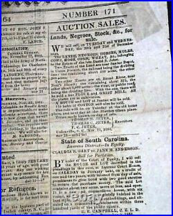 Very Rare CONFEDERATE Columbia South Carolina Southern 1864 Civil War Newspaper