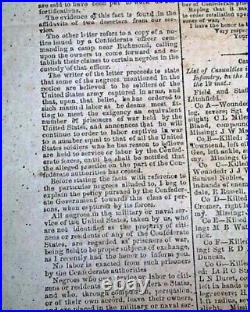 Very Rare CONFEDERATE Columbia South Carolina Southern 1864 Civil War Newspaper