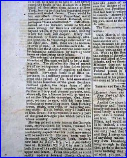 Very Rare CONFEDERATE Columbia South Carolina Southern 1864 Civil War Newspaper