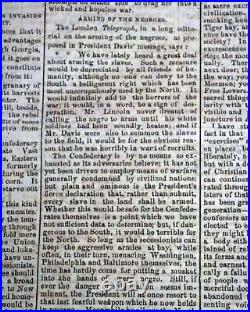 Very Rare CONFEDERATE Columbia South Carolina Southern 1864 Civil War Newspaper