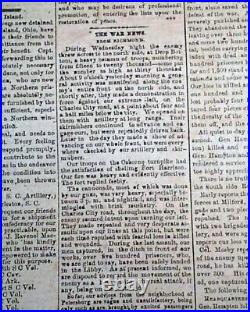 Very Rare CONFEDERATE Columbia South Carolina Southern 1864 Civil War Newspaper