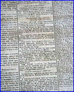 Very Rare CONFEDERATE Columbia South Carolina Southern 1864 Civil War Newspaper