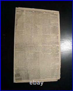 Very Rare CONFEDERATE Houston TX Texas with Civil War ENDING Close 1865 Newspaper