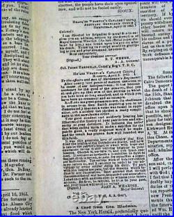 Very Rare CONFEDERATE Houston TX Texas with Jeff. Davis Civil War 1865 Newspaper