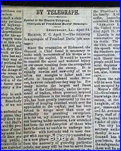 Very Rare CONFEDERATE Houston TX Texas with Jeff. Davis Civil War 1865 Newspaper