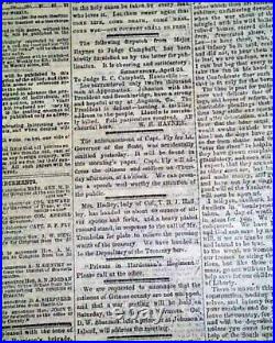 Very Rare CONFEDERATE Houston TX Texas with Jeff. Davis Civil War 1865 Newspaper