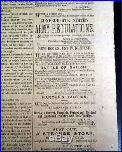 Very Rare CONFEDERATE Illustrated Civil War JAMES LONGSREET Print 1862 Newspaper