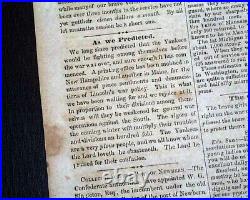 Very Rare CONFEDERATE New Bern NC North Carolina 1861 Civil War Old Newspaper