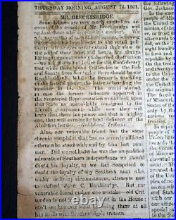 Very Rare CONFEDERATE New Bern NC North Carolina 1861 Civil War Old Newspaper