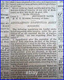 Very Rare CONFEDERATE New Bern NC North Carolina 1861 Civil War Old Newspaper