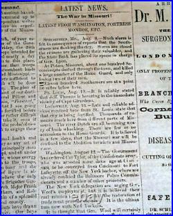 Very Rare CONFEDERATE New Bern NC North Carolina 1861 Civil War Old Newspaper