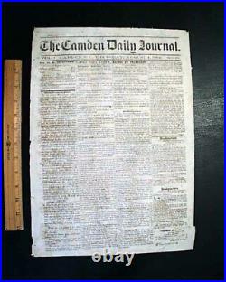 Very Rare CONFEDERATE South Carolina CAMDEN SC Civil War 1864 Rebel Newspaper