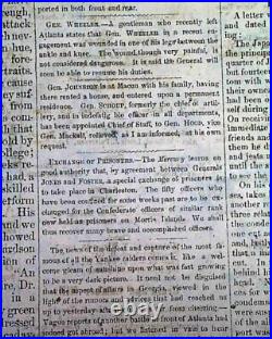 Very Rare CONFEDERATE South Carolina CAMDEN SC Civil War 1864 Rebel Newspaper