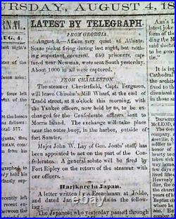 Very Rare CONFEDERATE South Carolina CAMDEN SC Civil War 1864 Rebel Newspaper