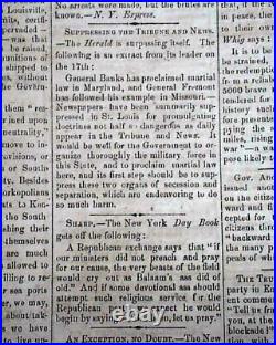 Very Rare CONFEDERATE West Baton Rouge LA Louisiana CIVIL WAR 1861 Old Newspaper