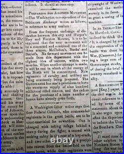 Very Rare CONFEDERATE West Baton Rouge LA Louisiana CIVIL WAR 1861 Old Newspaper