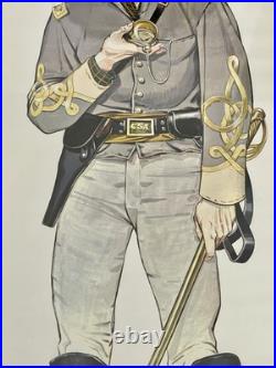Vintage CHARLES Rodgers Civil War Confederate Soldier 4 Art Prints Wood Framed